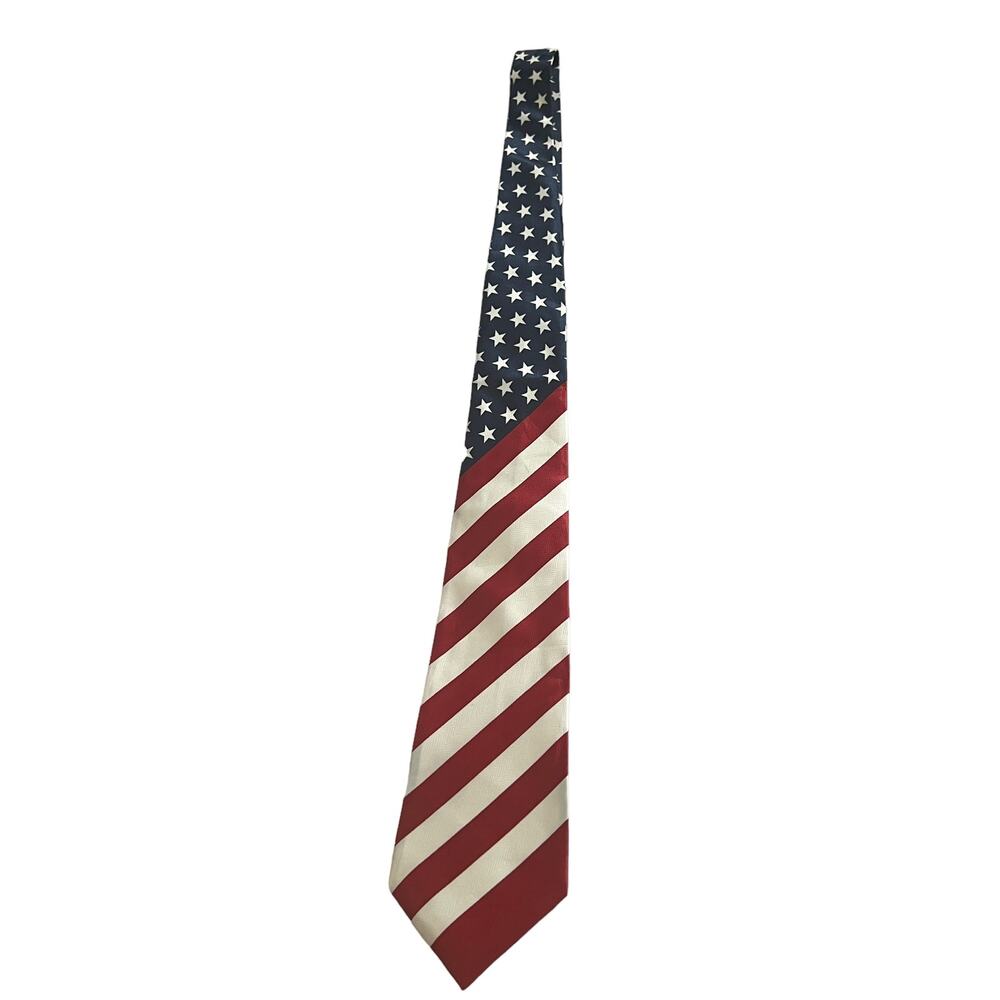 Bass Birdie Red White Blue American Flag Patriotic Star Stripes Neck Tie